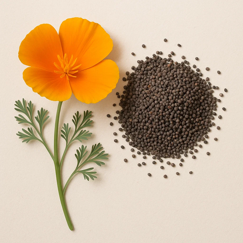 California poppy flower and seeds botanical ingredient