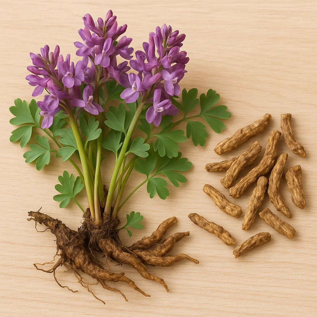 Corydalis plant and roots used for botanical extract